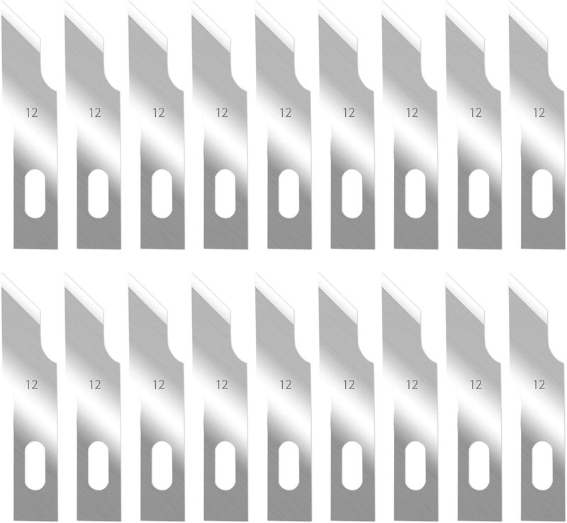 QIMAOO 120 Pcs Exacto Knife Blades, #12 High Carbon Steel Hobby Knife Blade Refills Hobby Knife Replacement Blades for Craft, Scrapbooking, Stencil - Image 1